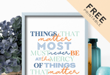 Things That Matter Most – Free Printable Poster Things That Matter Most – Free Printable Poster