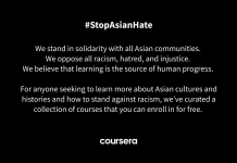 We stand in solidarity with all Asian communities We stand in solidarity with all Asian communities