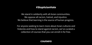 We stand in solidarity with all Asian communities We stand in solidarity with all Asian communities