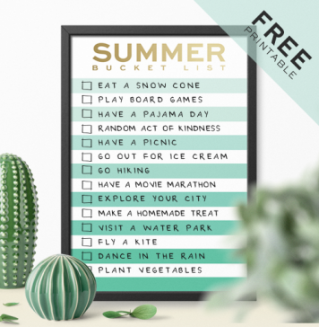 Perfect Free Summer Bucket List Printable Perfect Free Summer Bucket List Printable