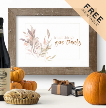 In All Things Give Thanks – Free Stylish Thanksgiving Printable In All Things Give Thanks – Free Stylish Thanksgiving Printable