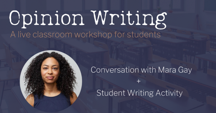Live Classroom Workshop for Students: Opinion Writing