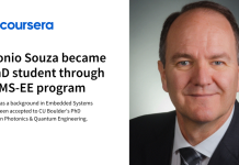 Antonio Souza opened the door to being a PhD student through the MS-EE program Antonio Souza opened the door to being a PhD student through the MS-EE program