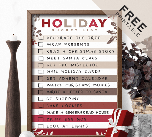 Holiday Bucket List Free Printable – Seasonal Must-have! Holiday Bucket List Free Printable – Seasonal Must-have!