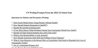 2022-23 Student Opinion Writing Prompts 2022-23 Student Opinion Writing Prompts