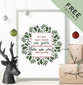 Last Minute Decoration – Free Christmas Quote Printable Poster Last Minute Decoration – Free Christmas Quote Printable Poster