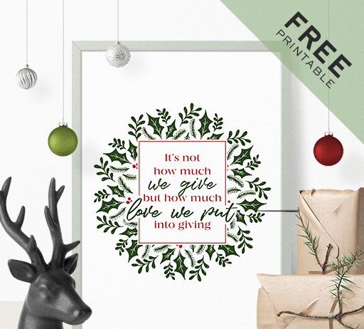 Last Minute Decoration – Free Christmas Quote Printable Poster Last Minute Decoration – Free Christmas Quote Printable Poster