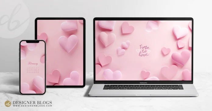 Free February 2026 Wallpaper – Pretty in Pink